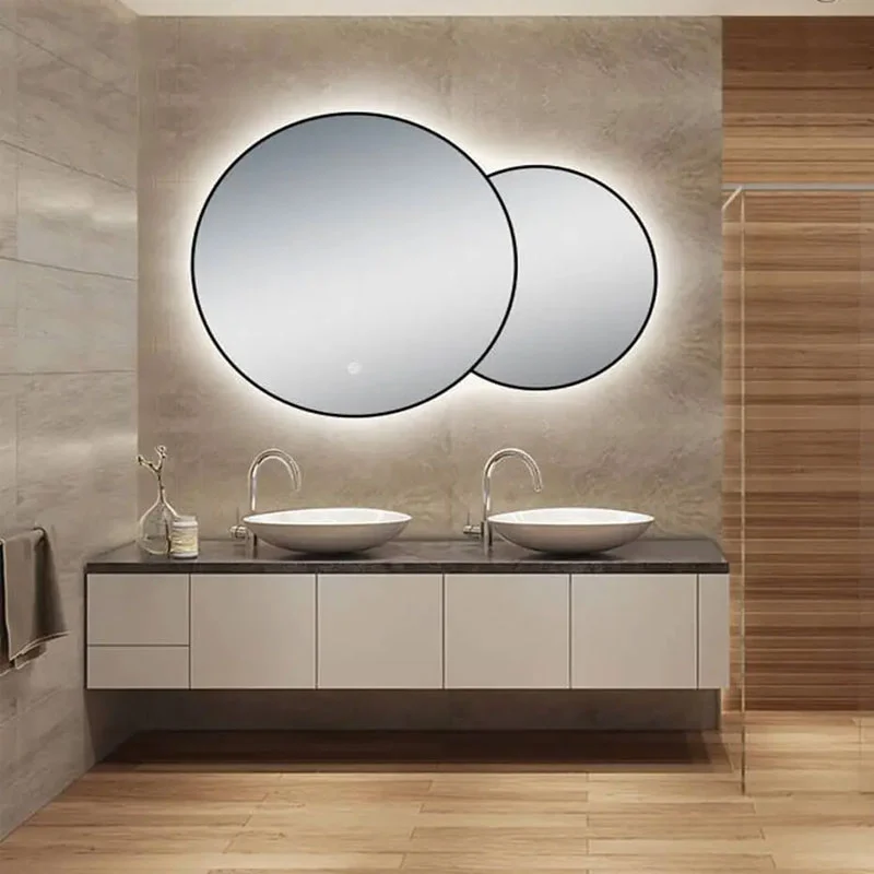 LAM032 مرآة حمام ليد بإطار زجاجي مخصص