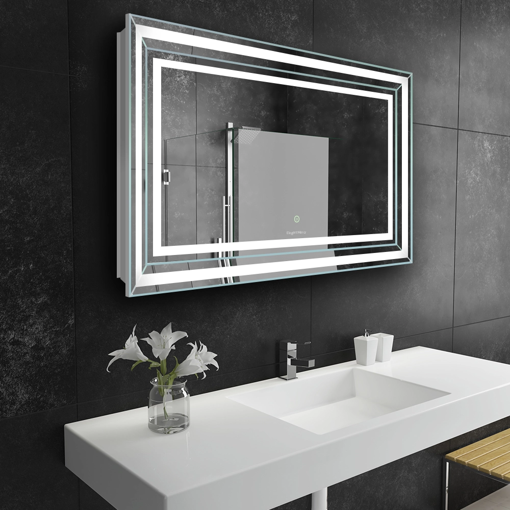LAM024 مرآة الحمام مع ضوء زر اللمس