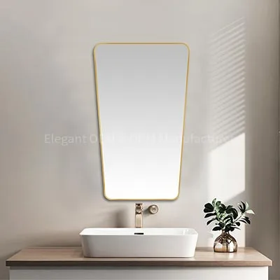 مرآة حمام غير منتظمة بليد من الذهب لام-من الذهب