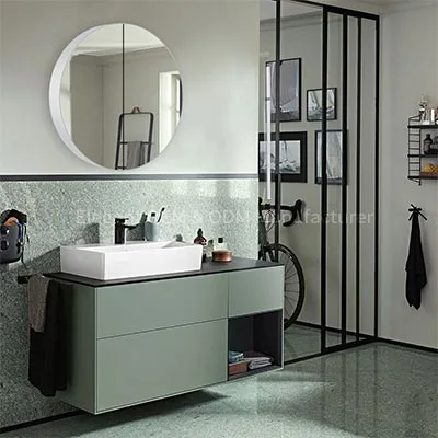 خزانة حمام مستديرة ، مرآة